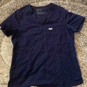 Figs M navey blue scrub top